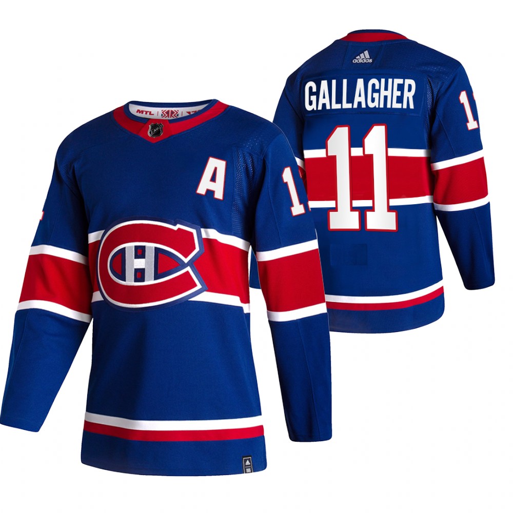 2021 Adidias Montreal Canadiens #11 Brendan Gallagher Blue Men  Reverse Retro Alternate NHL Jersey->chicago blackhawks->NHL Jersey